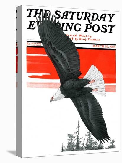 "Soaring Eagle," Saturday Evening Post Cover, March 22, 1924-Charles Bull-Stretched Canvas