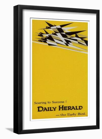 Soaring To Success, Daily Herald-The Early Bird-E. McKnight Kauffer-Framed Art Print