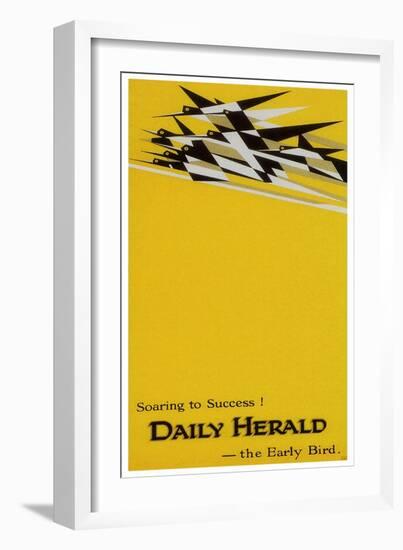 Soaring To Success, Daily Herald-The Early Bird-E. McKnight Kauffer-Framed Art Print