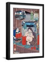 Soba Noodle Glutton-Kuniyoshi Utagawa-Framed Art Print