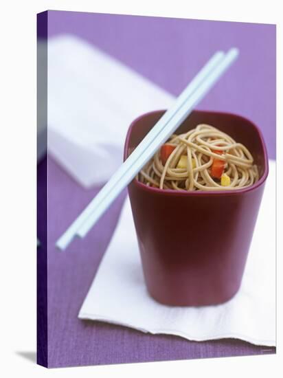 Soba Noodles with Chili and Peppers-null-Stretched Canvas