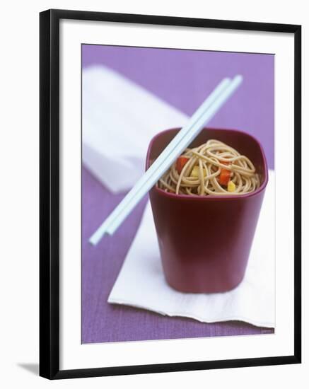 Soba Noodles with Chili and Peppers-null-Framed Photographic Print