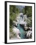 Soca River with Clear Emerald Water Flowing Between Eroded Rocks in Trenta Valley in Summer-Pearl Bucknall-Framed Photographic Print