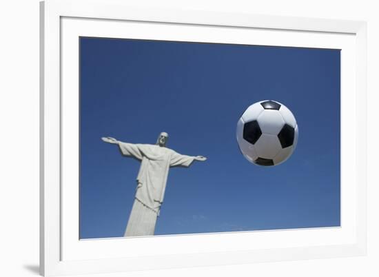 Soccer Ball Football At Corcovado Rio De Janeiro-LazyLlama-Framed Photographic Print