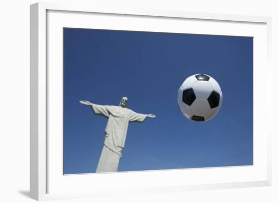 Soccer Ball Football At Corcovado Rio De Janeiro-LazyLlama-Framed Photographic Print