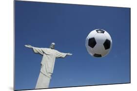 Soccer Ball Football At Corcovado Rio De Janeiro-LazyLlama-Mounted Photographic Print