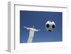 Soccer Ball Football At Corcovado Rio De Janeiro-LazyLlama-Framed Photographic Print