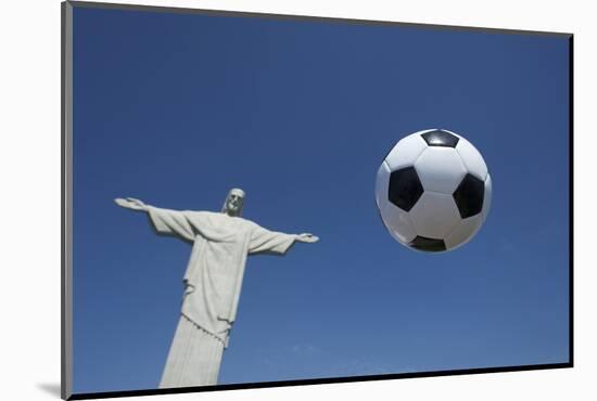 Soccer Ball Football At Corcovado Rio De Janeiro-LazyLlama-Mounted Photographic Print