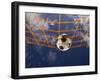 Soccer Ball Going Into Goal Net-Randy Faris-Framed Premium Photographic Print