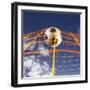 Soccer Ball Going Into Goal Net-Randy Faris-Framed Premium Photographic Print