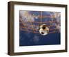 Soccer Ball Going Into Goal Net-Randy Faris-Framed Photographic Print