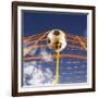 Soccer Ball Going Into Goal Net-Randy Faris-Framed Photographic Print