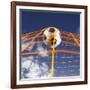 Soccer Ball Going Into Goal Net-Randy Faris-Framed Photographic Print