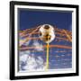 Soccer Ball Going Into Goal Net-Randy Faris-Framed Photographic Print