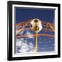 Soccer Ball Going Into Goal Net-Randy Faris-Framed Photographic Print