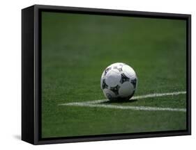 Soccer Ball in Corner Kick Position-Paul Sutton-Framed Stretched Canvas