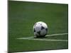 Soccer Ball in Corner Kick Position-Paul Sutton-Mounted Photographic Print