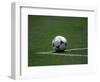 Soccer Ball in Corner Kick Position-Paul Sutton-Framed Photographic Print