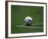 Soccer Ball in Corner Kick Position-Paul Sutton-Framed Photographic Print