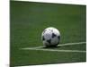 Soccer Ball in Corner Kick Position-Paul Sutton-Mounted Photographic Print