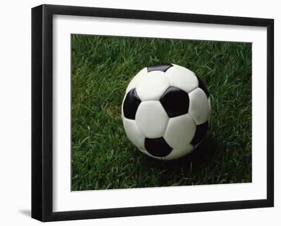 Soccer Ball in Grass-null-Framed Photographic Print