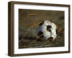 Soccer Ball in Net-null-Framed Photographic Print