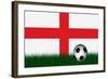 Soccer Ball over Green Grass-marphotography-Framed Art Print