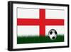 Soccer Ball over Green Grass-marphotography-Framed Premium Giclee Print