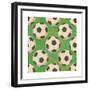 Soccer Balls on Grass, Seamless-Alexander Kulagin-Framed Premium Giclee Print