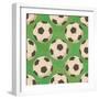 Soccer Balls on Grass, Seamless-Alexander Kulagin-Framed Premium Giclee Print