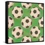 Soccer Balls on Grass, Seamless-Alexander Kulagin-Framed Stretched Canvas