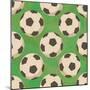 Soccer Balls on Grass, Seamless-Alexander Kulagin-Mounted Art Print