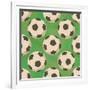 Soccer Balls on Grass, Seamless-Alexander Kulagin-Framed Art Print