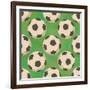 Soccer Balls on Grass, Seamless-Alexander Kulagin-Framed Art Print