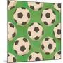 Soccer Balls on Grass, Seamless-Alexander Kulagin-Mounted Art Print