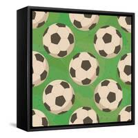 Soccer Balls on Grass, Seamless-Alexander Kulagin-Framed Stretched Canvas