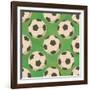 Soccer Balls on Grass, Seamless-Alexander Kulagin-Framed Art Print