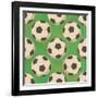 Soccer Balls on Grass, Seamless-Alexander Kulagin-Framed Art Print