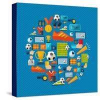 Soccer Champions Icons Set-Cienpies Design-Stretched Canvas