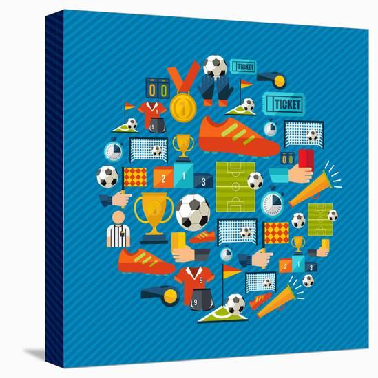 Soccer Champions Icons Set-Cienpies Design-Stretched Canvas