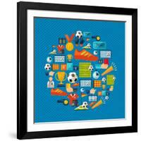 Soccer Champions Icons Set-Cienpies Design-Framed Art Print