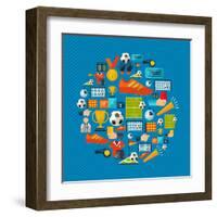 Soccer Champions Icons Set-Cienpies Design-Framed Art Print