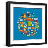 Soccer Champions Icons Set-Cienpies Design-Framed Art Print