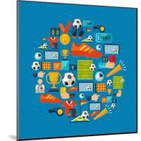 Soccer Champions Icons Set-Cienpies Design-Mounted Art Print