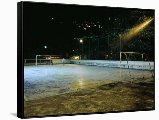 Soccer field Lit Up at Night, Rio de Janeiro, Brazil-null-Framed Stretched Canvas