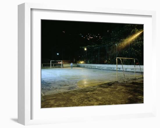 Soccer field Lit Up at Night, Rio de Janeiro, Brazil-null-Framed Premium Photographic Print