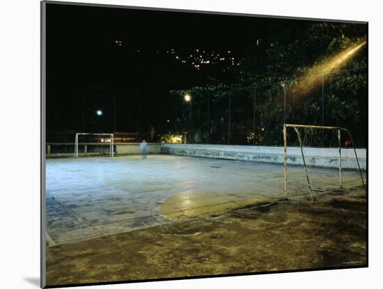 Soccer field Lit Up at Night, Rio de Janeiro, Brazil-null-Mounted Premium Photographic Print