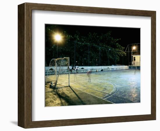 Soccer field Lit Up at Night, Rio de Janeiro, Brazil-null-Framed Photographic Print