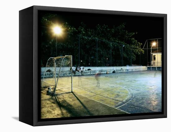 Soccer field Lit Up at Night, Rio de Janeiro, Brazil-null-Framed Stretched Canvas