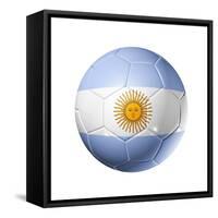 Soccer Football Ball With Argentina Flag-daboost-Framed Stretched Canvas